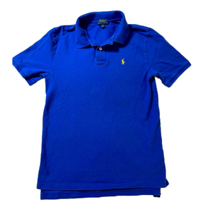 Polo Ralph Lauren Royal Blue Yellow Embroidered Stitched Horse Youth Golf Shirt